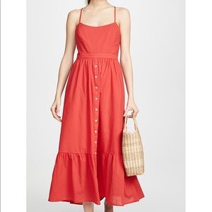 Xirena Red Torch Lena Button Maxi Dress M